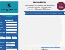 Tablet Screenshot of hotelsupreme.in